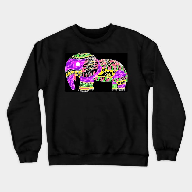 mexican totonac elephant in ecopop pattern arts Crewneck Sweatshirt by jorge_lebeau